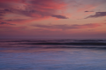 Image showing Sunset on a beach