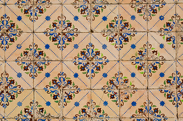 Image showing Traditional Portuguese glazed tiles