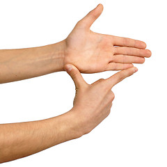 Image showing Showing measures, hand sign