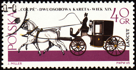 Image showing Coupe - old carriage on post stamp