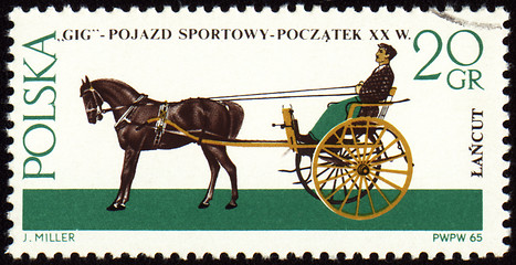 Image showing Gig - old carriage on post stamp
