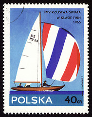 Image showing Yacht Finn on post stamp