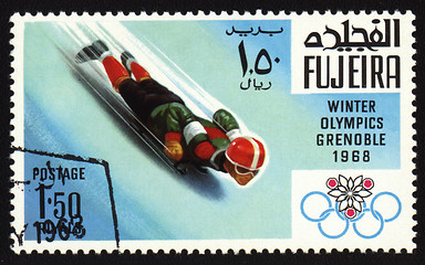 Image showing Postage stamp, Winter Olympic Games in Grenoble 1968