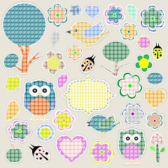 Image showing Nature textile stickers set