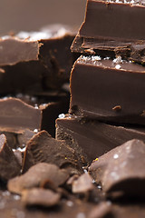 Image showing Homemade chocolate with sea salt