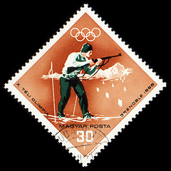 Image showing Biathlon on post stamp