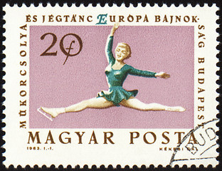 Image showing Figure skating on post stamp