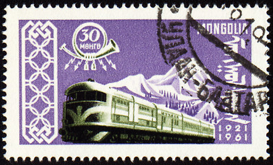 Image showing Train on post stamp