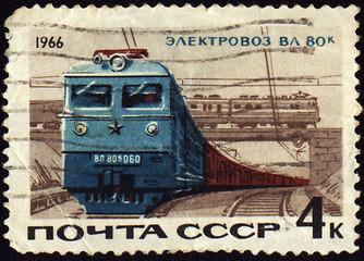 Image showing Post stamp with russian electric locomotive VL-60k