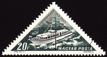 Image showing Passenger ship on post stamp