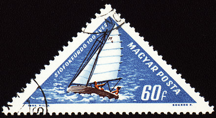 Image showing Yacht on post stamp