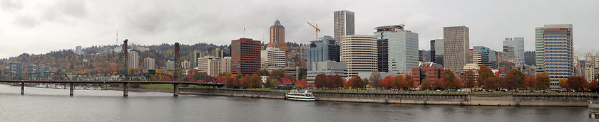 Image showing Portland Oregon Downtown Waterfront City Skyline in Fall
