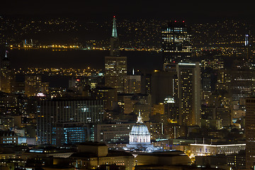 Image showing San Francisco Cityscape with City Hall at Night