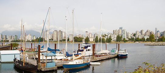 Image showing Marina by Vanier park in Vancouver BC Canada