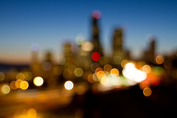 Image showing Seattle Downtown Skyline Out of Focus