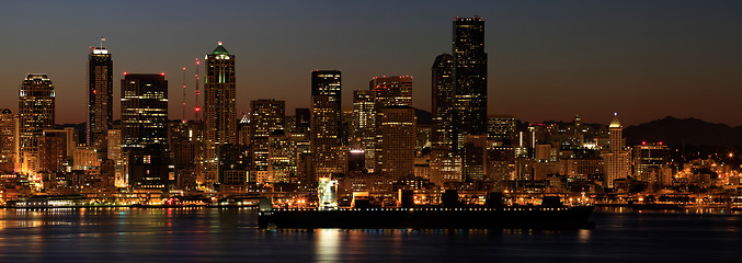 Image showing Container Ship on Puget Sound Seattle Washington