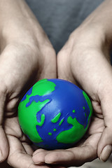 Image showing Hands and Planet