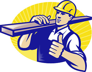 Image showing Carpenter Builder Worker Thumbs Up