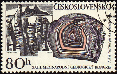 Image showing Mountains and minerals on post stamp