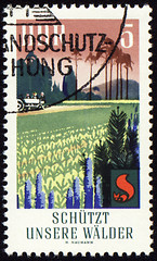 Image showing Post stamp devoted to forest protection