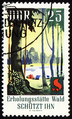 Image showing Post stamp devoted to forest protection
