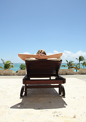 Image showing watching the ocean