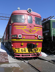 Image showing Old russian diesel locomotive