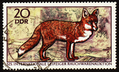 Image showing Fox on post stamp