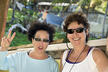 Image showing middle age female tourists Corn Island Nicaragua