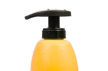 Image showing Close up of yellow shampoo bottle cap