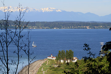 Image showing West Point Lighthouse Discovery Park Aerial