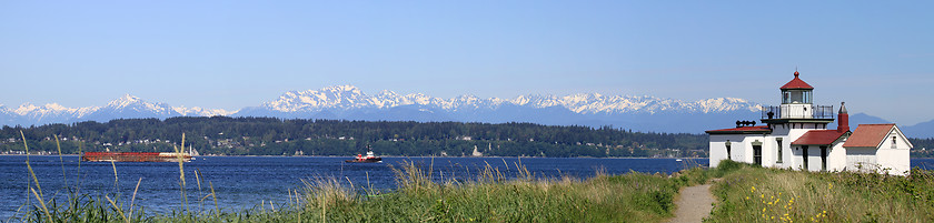 Image showing West Point Lighthouse Discovery Park Panorama