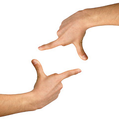 Image showing Hand framing white background