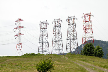 Image showing Electricity Power Tranmission Lines Towers