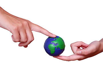 Image showing Hands and Globe