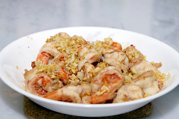 Image showing Asian Dish Garlic Prawns