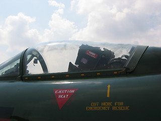 Image showing Aircraft - Front of the cockpit of a fighter plane