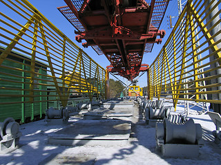 Image showing Rail-laying crane