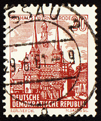 Image showing Town Hall of Wernigerode on post stamp