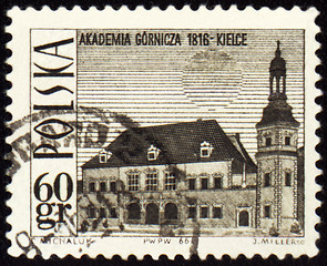 Image showing Mining Academy in Kielce on post stamp