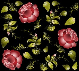 Image showing Seamless background.Illustration rose.