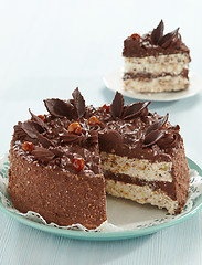 Image showing chocolate and hazelnuts cake