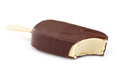 Image showing ice cream covered with chocolate