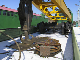 Image showing Railroad lifting crane