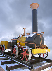 Image showing Old russian steam locomotive