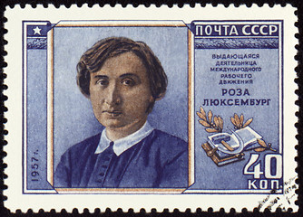 Image showing Portrait of Rosa Luxemburg on postage stamp