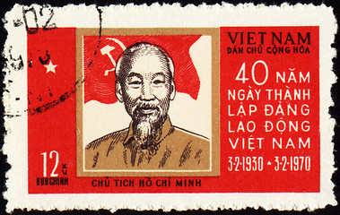 Image showing Portrait of Ho Chi Minh on postage stamp