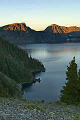 Image showing Sunrise over lake