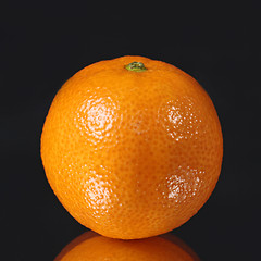 Image showing fresh mandarin on black background