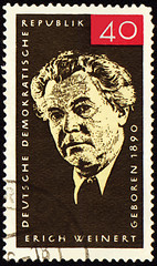 Image showing German poet Erich Weinert on post stamp